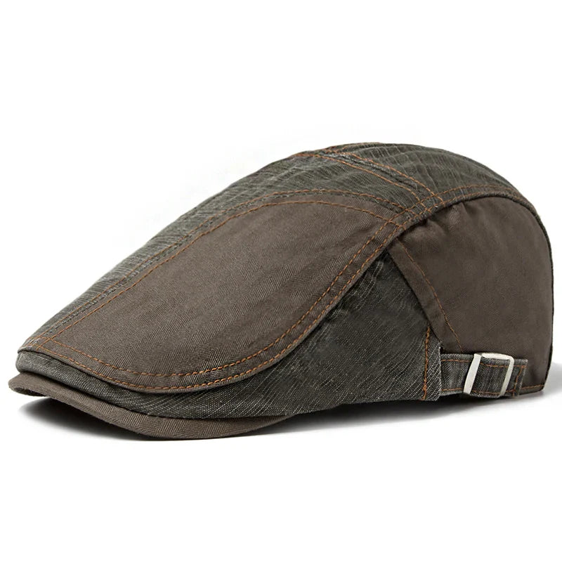 Portsmouth Retro Patchwork Cotton Flat Cap