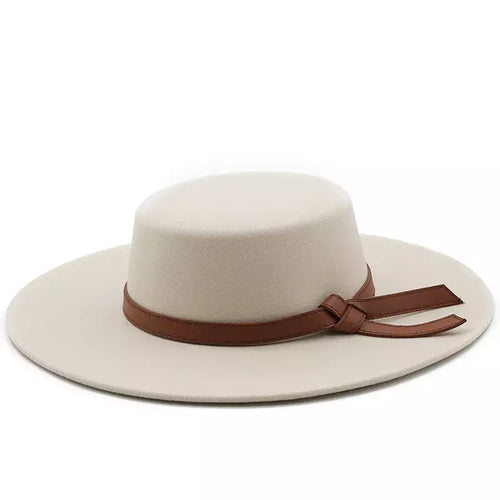 Beige Classic Boater Hat – elegant straw boater hat