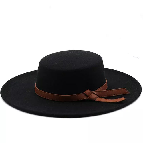 Black Classic Boater Hat – elegant straw boater hat