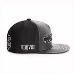 ROCKY Black Leather Snapback Cap