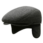 RQL Earflaps Wool Flat Cap