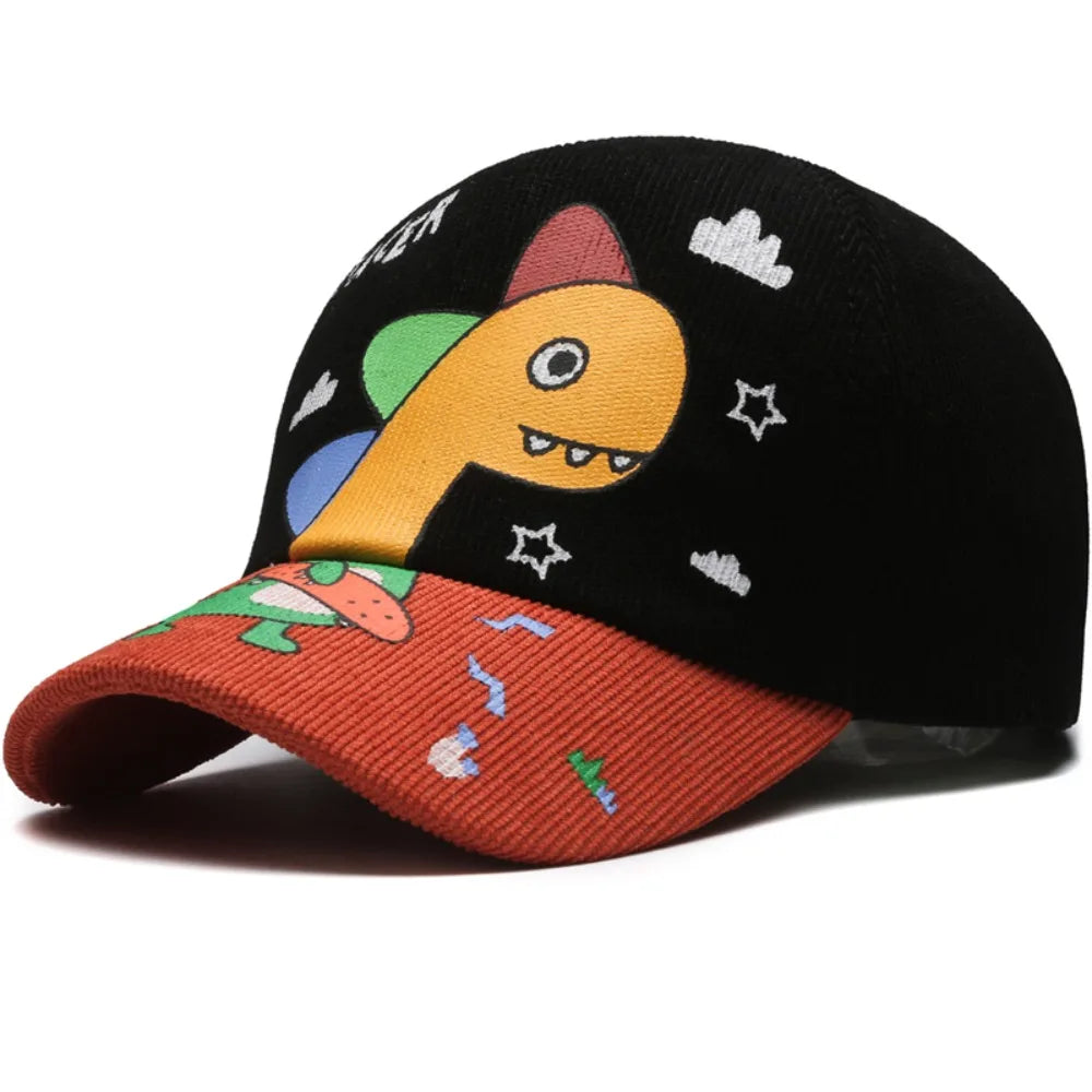 Racer Baby Dinosaur Corduroy Baseball Cap