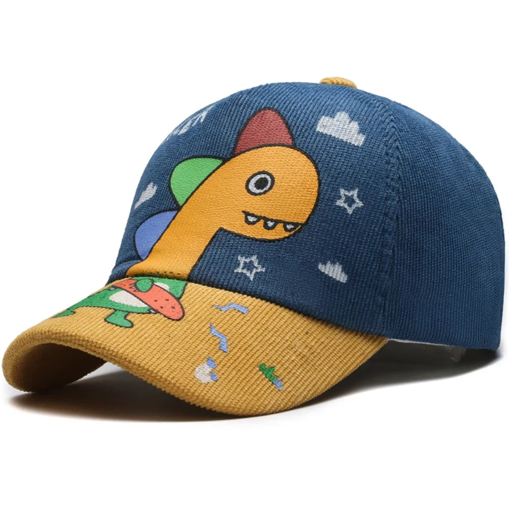 Racer Baby Dinosaur Corduroy Baseball Cap