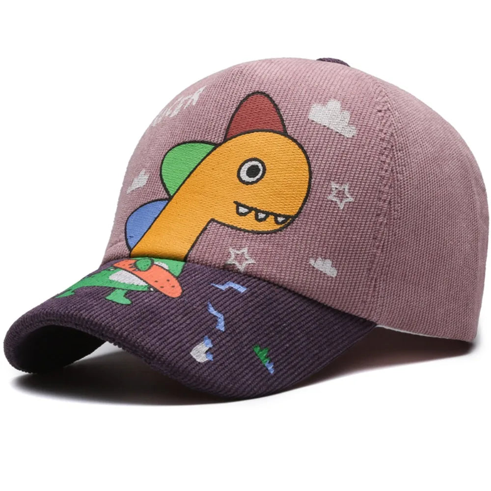 Racer Baby Dinosaur Corduroy Baseball Cap
