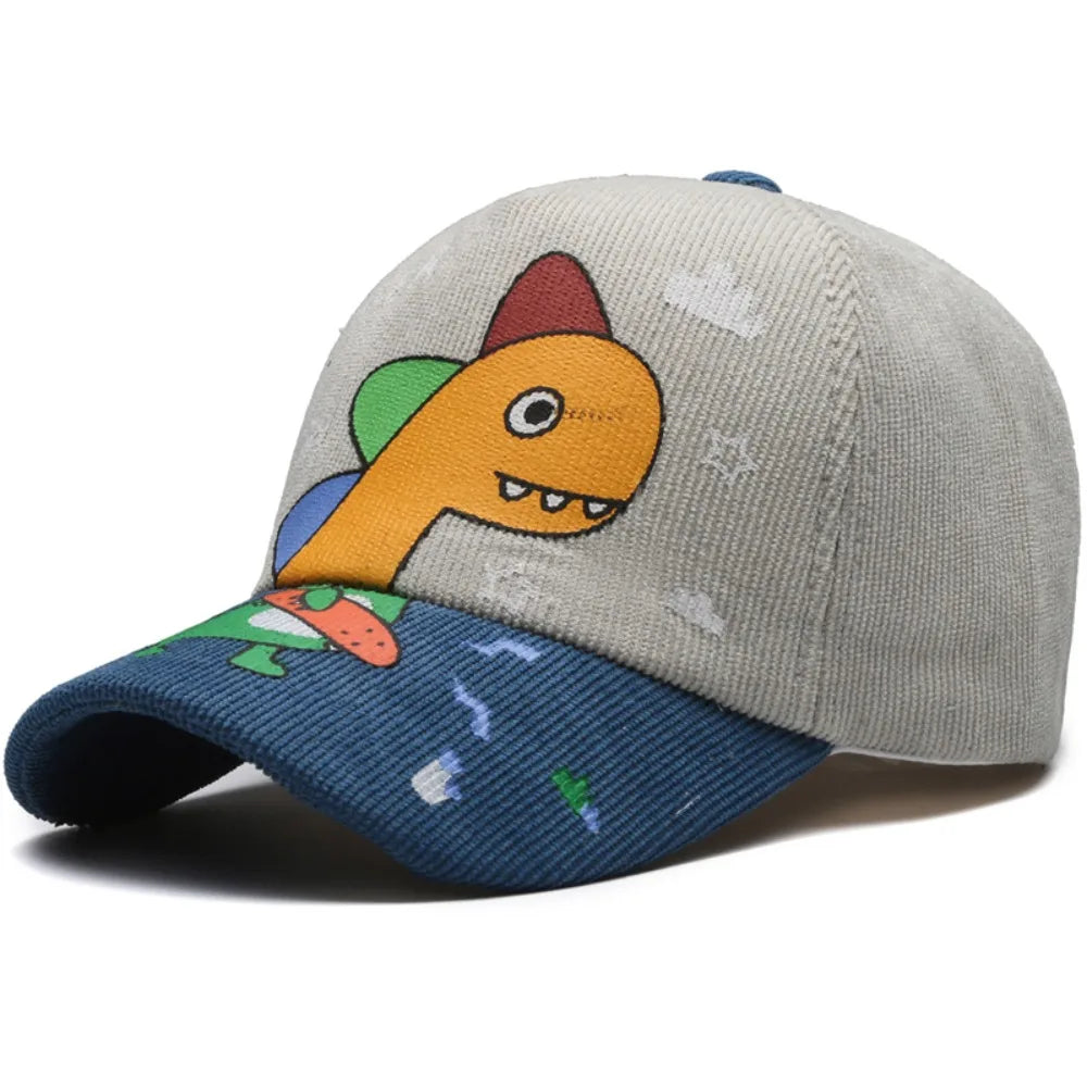 Racer Baby Dinosaur Corduroy Baseball Cap
