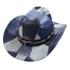 Raging Bull Patchwork Denim Cowboy Hat