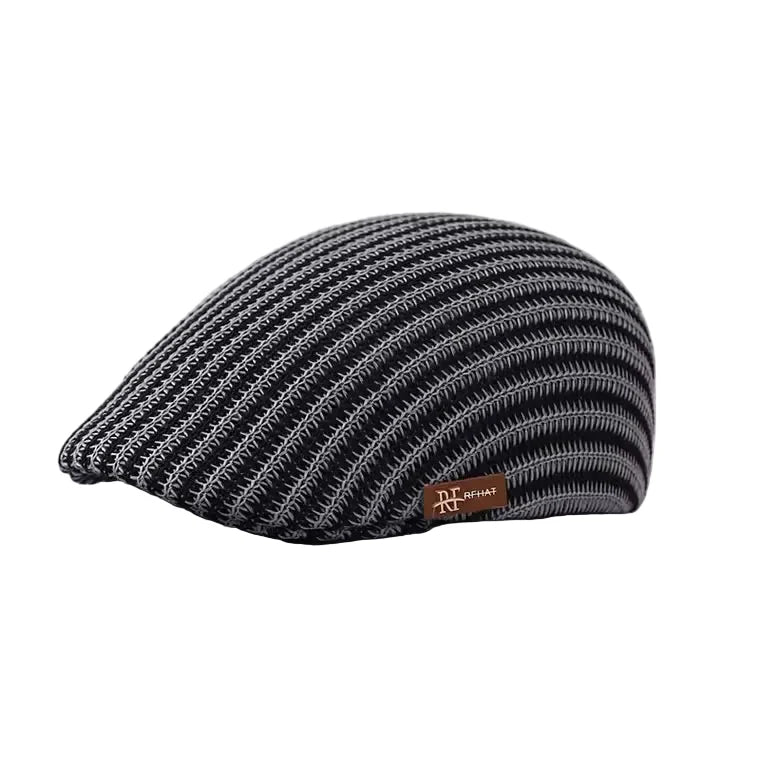 Recife Summer Striped Linen Flat Cap