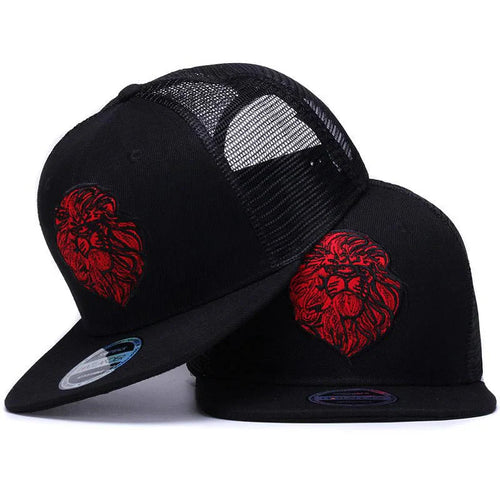 Black and red Trucker Snapback back view