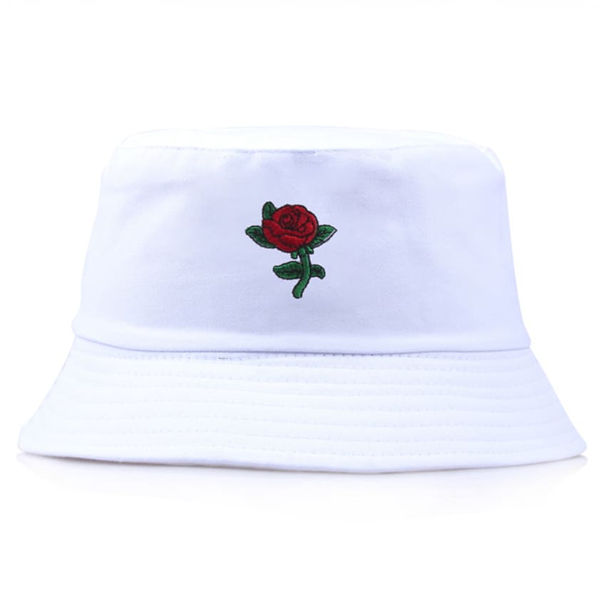 Red Rose Plain Bucket Hat