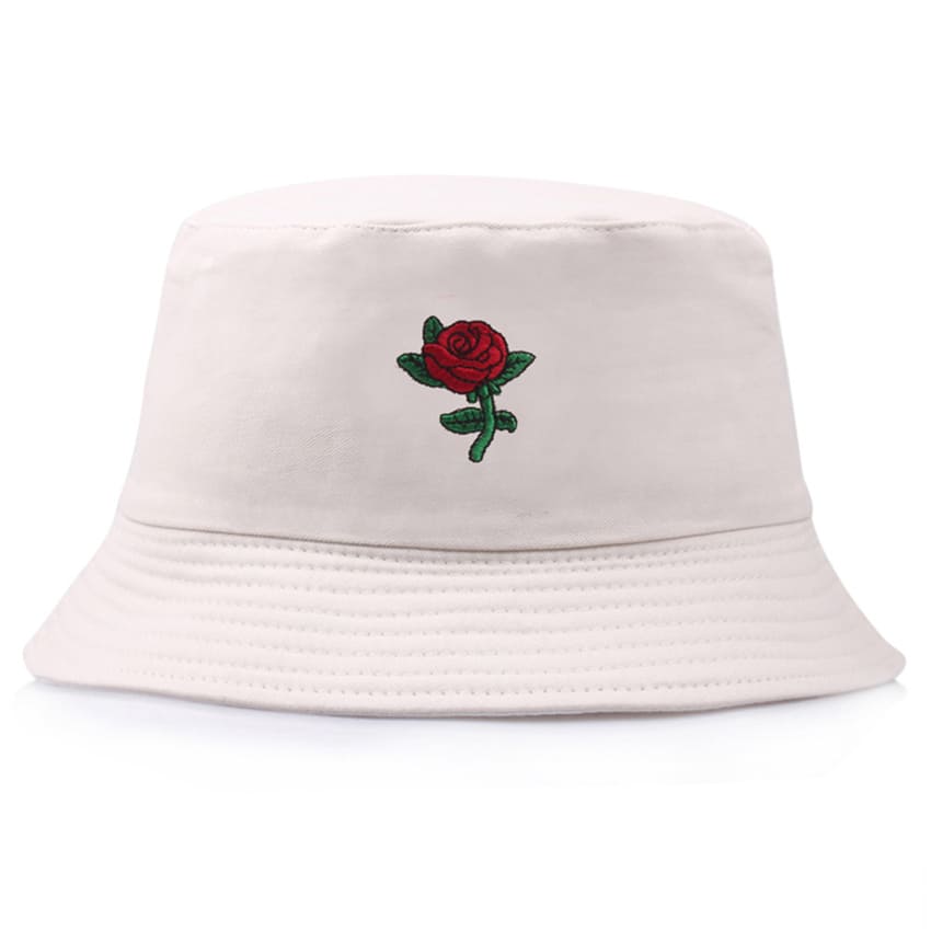 Red Rose Plain Bucket Hat