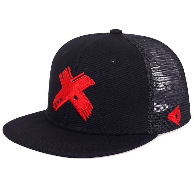 Red X Cotton Snapback Cap