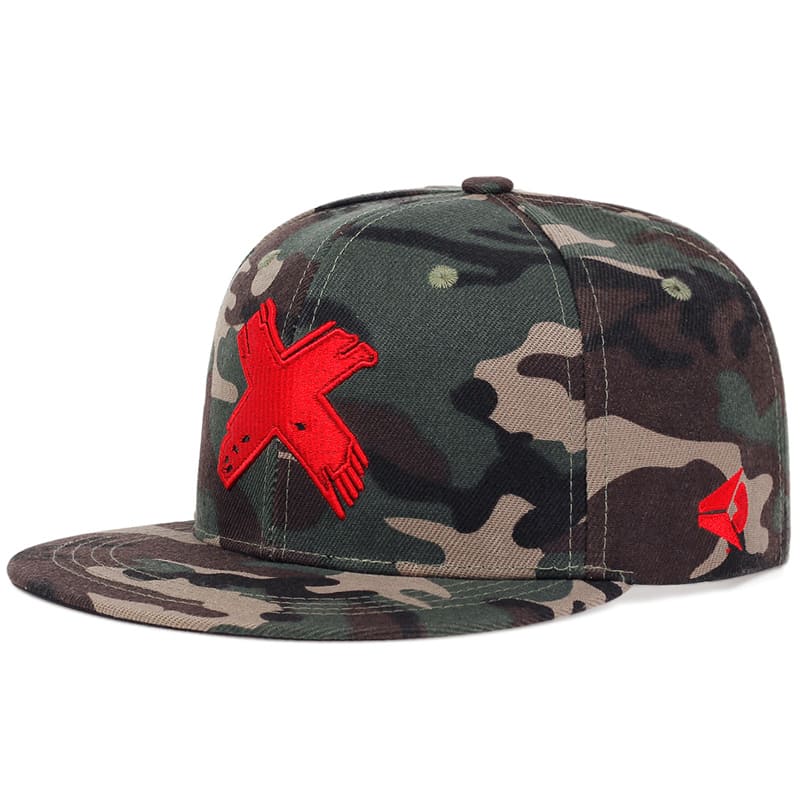 Red X Cotton Snapback Cap