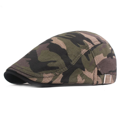 Khaki and red Camouflage Flat Cap