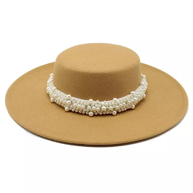 Reims Pearls Belt Boater Hat
