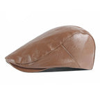 Reims Vintage Leather Flat Cap
