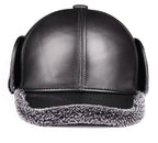 Rennes Genuine Leather Earflaps Baseball Cap