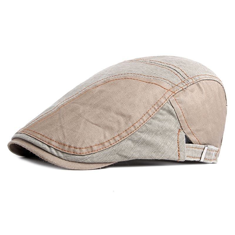 Retro Patchwork Cotton Flat Cap