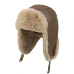Richdale Winter Skiing Fur Leather Trapper Bomber Hat
