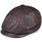 Rivette Genuine Leather Newsboy Cap