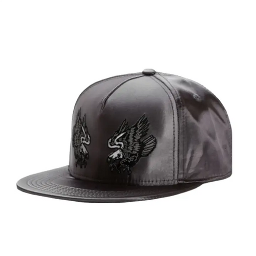 Black Snapback Cap back view