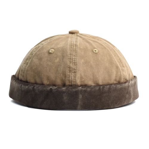 Khaki Brimless Docker Cap