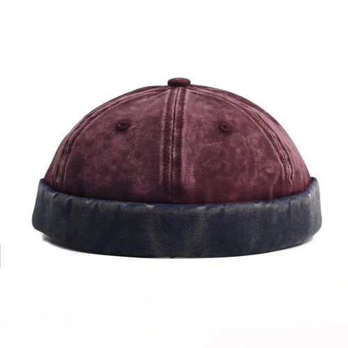 Red Brimless Docker Cap