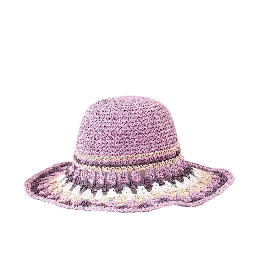 Rocamadour Summer Knitted Straw Crochet Bucket Hat