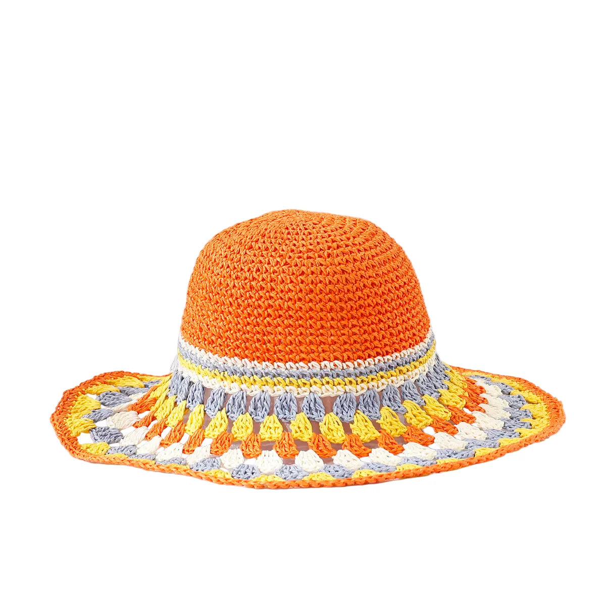 Rocamadour Summer Knitted Straw Crochet Bucket Hat