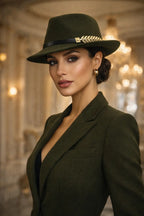 Rostock Metal Feather Trilby Hat