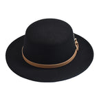 Black Cotton Boater Hat