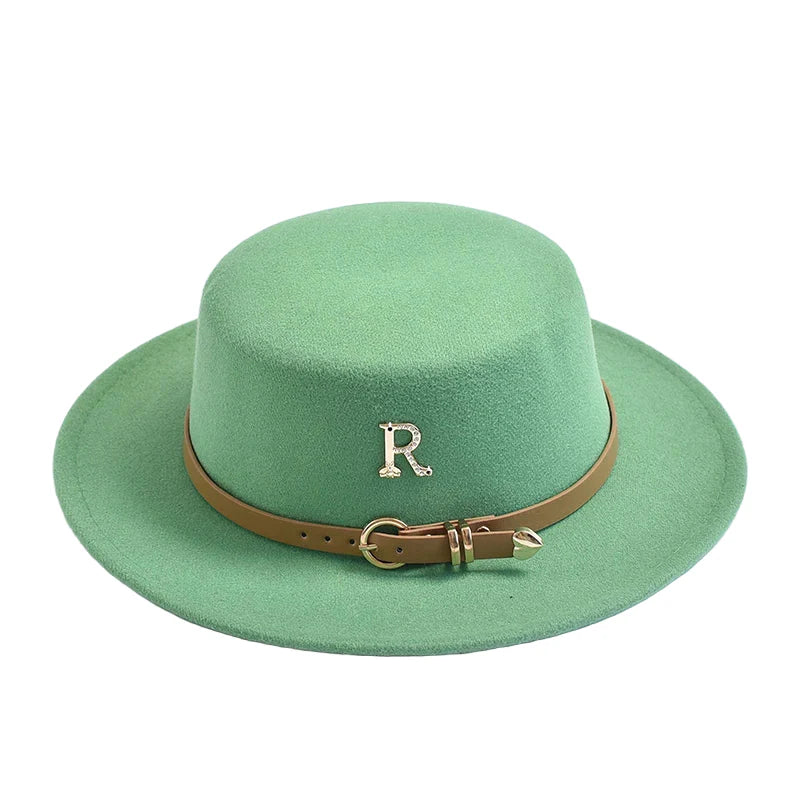 Green cotton boater hat – classic cotton boater hat