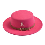 Rose red cotton boater hat – classic cotton boater hat