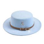 Blue sky blue cotton boater hat – classic cotton boater hat