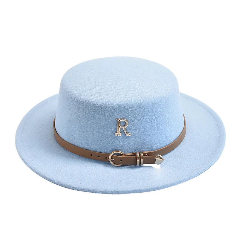 Blue sky blue cotton boater hat – classic cotton boater hat