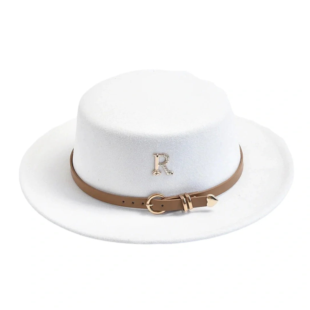 White Cotton Boater Hat