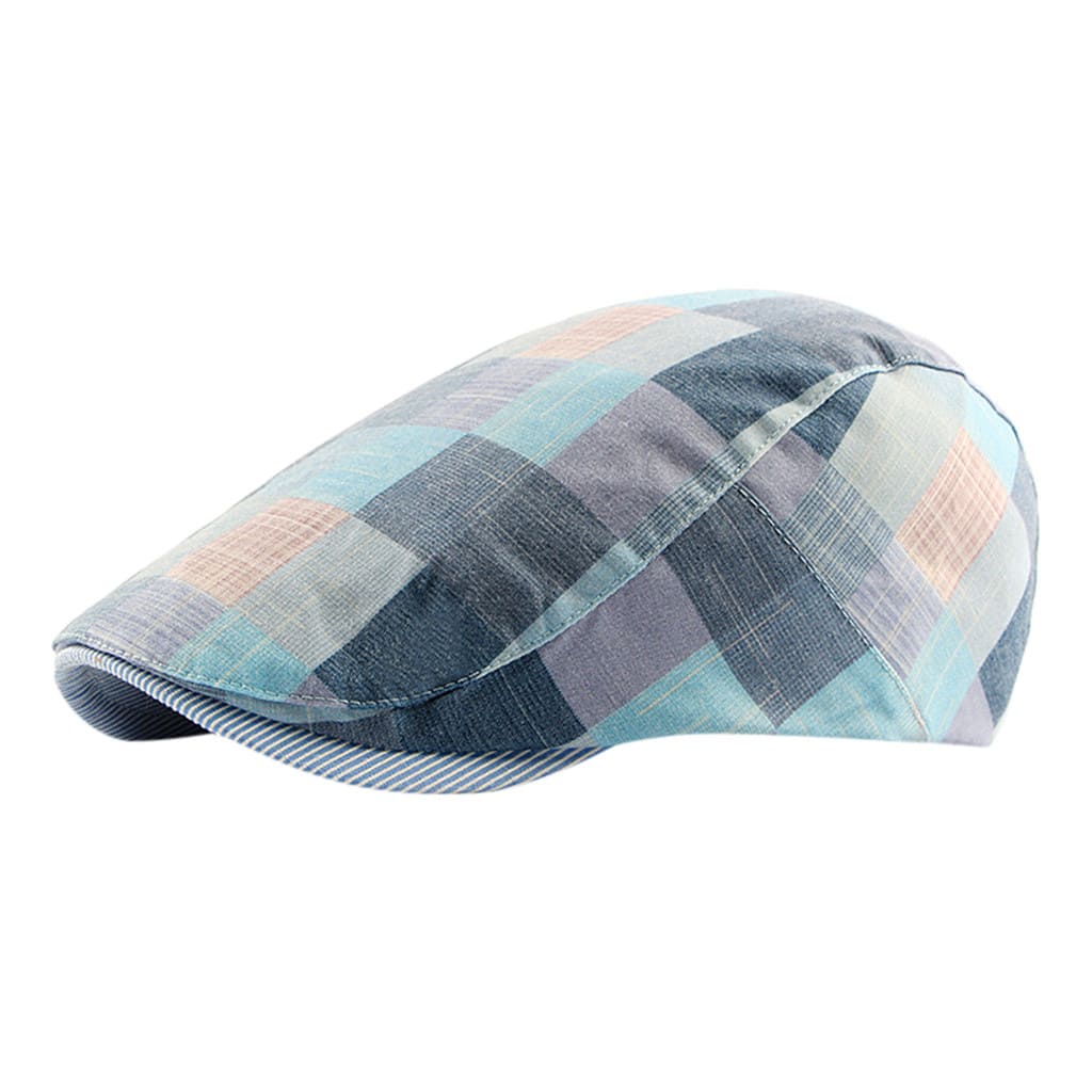 Royal Multicolor Plaid Flat Cap