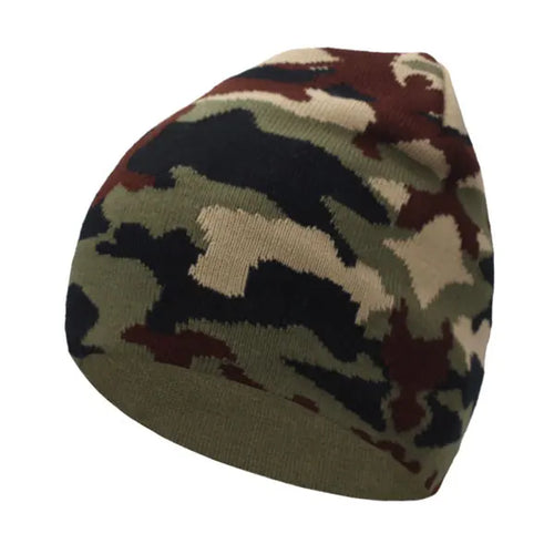 Green Camouflage Knitted Beanie
