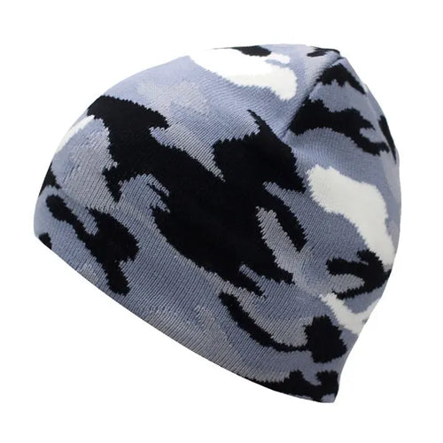 Gray Camouflage Knitted Beanie