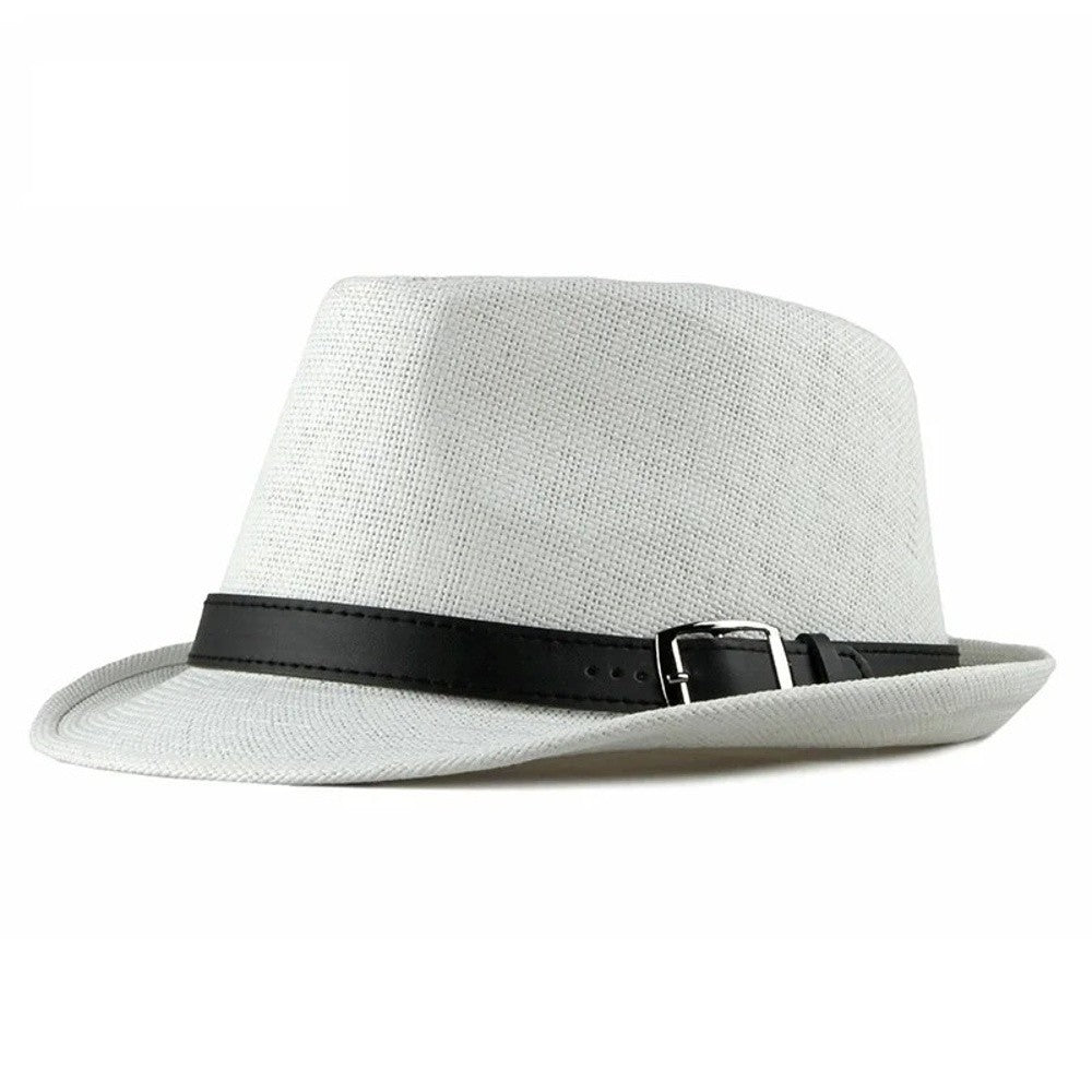 Retro Straw Trilby Hat