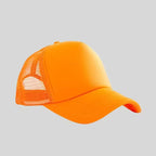 Personalized logo trucker hat in orange – custom mesh-back baseball cap