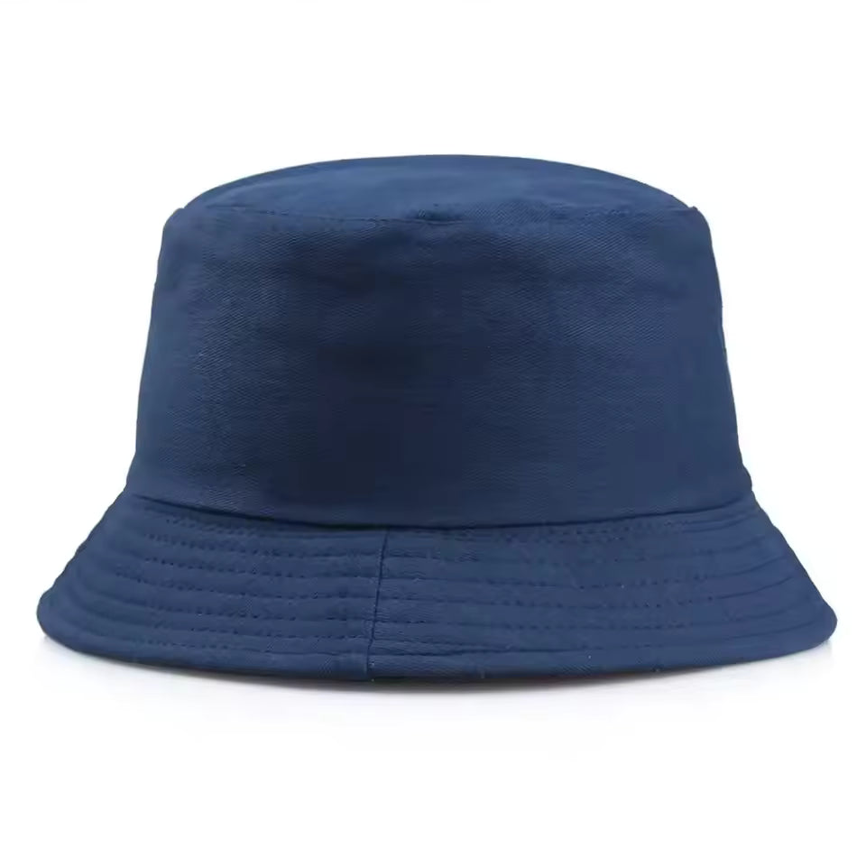 Flat-top bucket hat with short brim for sun protection