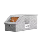 Foldable Baseball Cap Storage Box with Lid, Dustproof Hat Organizer