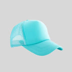 Personalized logo trucker hat in mint green – custom mesh-back baseball cap