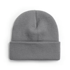 Purple acrylic winter beanie with ear coverage