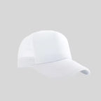 Personalized logo trucker hat in white – custom mesh-back baseball cap