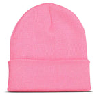 Folded custom beanie showing soft acrylic knit