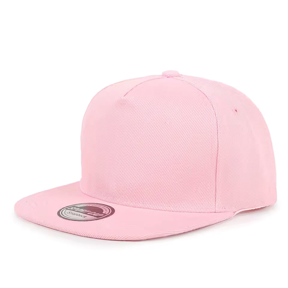 Pink custom logo snapback cap for men and women