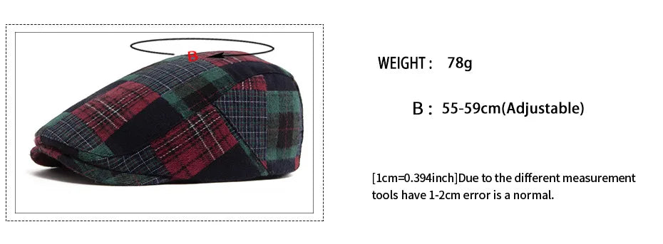 Lamarck Patchwork Tartan Flat Cap