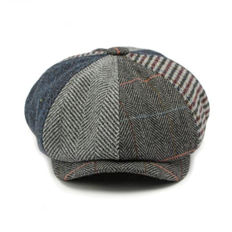 Cotton Plaid Newsboy Cap – Classic Flat Peaked Beret
