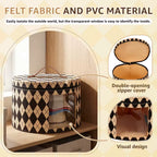 Large Foldable Hat Storage Box, Felt Organizer with Clear Window